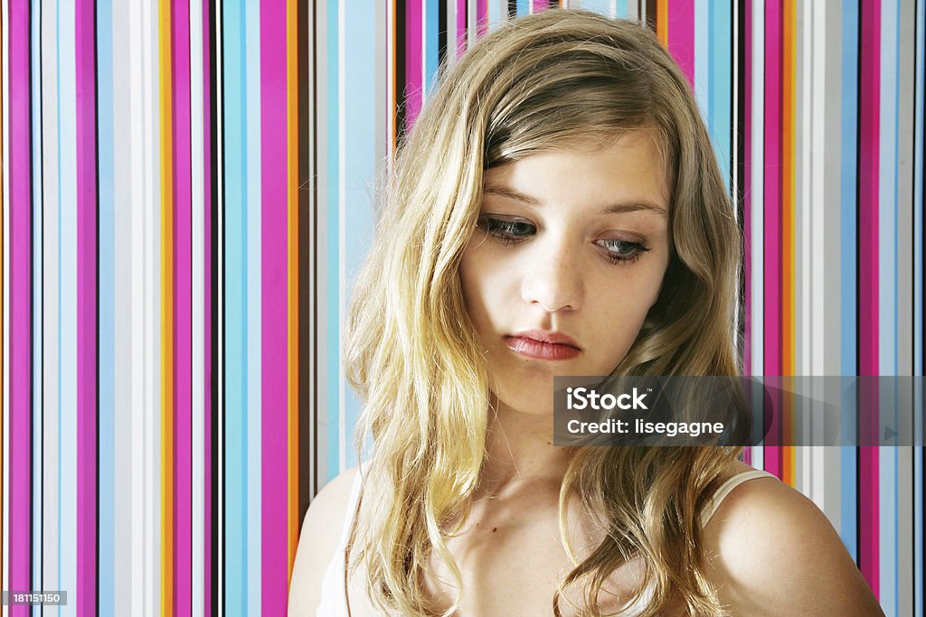 Traurige Teenager-Mädchen - Lizenzfrei Blau Stock-Foto