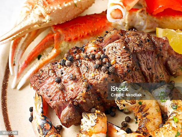 스테이크를 0명에 대한 스톡 사진 및 기타 이미지 - 0명, 감자 요리, 갑각류