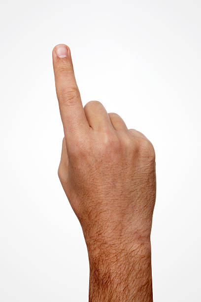 finger pointing forward with clipping path - wijsvinger stockfoto's en -beelden