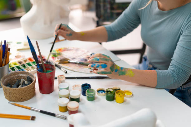 istock a young talented caucasian wiman making a drawing in her workshop 1811512835