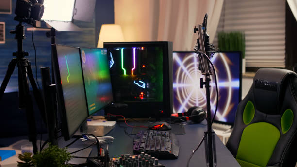 istock Slide view of streaming home studio 1811517125