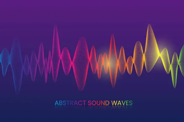 Vector illustration of Abstract Sound Waves Background Vector Design.