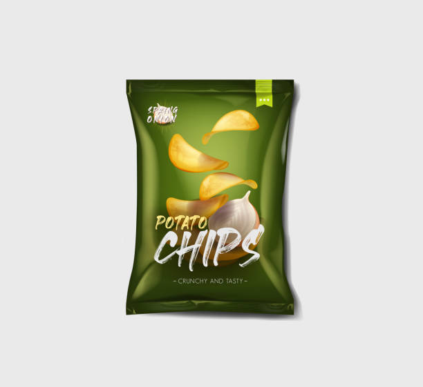 istock Advertising bag of potato chips, onion flavor. 1811523160