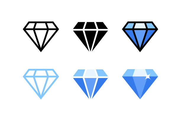 diamanten-icon-set-vektordesign. - diamant stock-grafiken, -clipart, -cartoons und -symbole