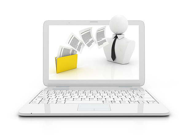istock Ladtop - businessman exchanging files 181153303