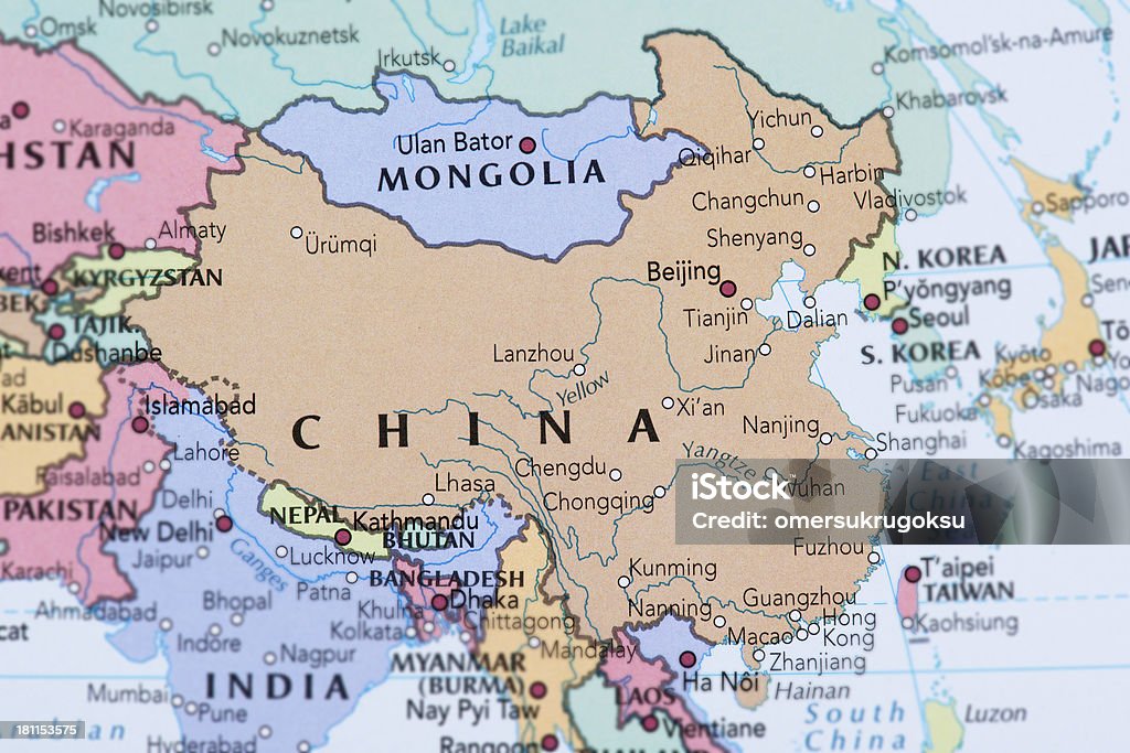 CHINE ET MONGOLIE - Photo de Carte libre de droits