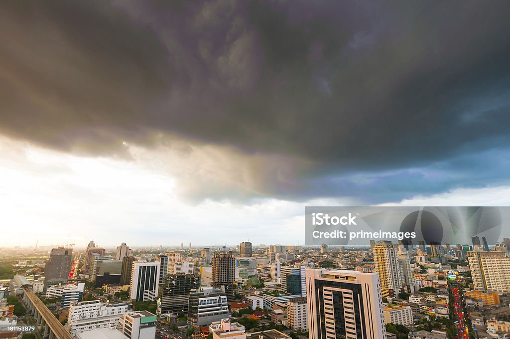 Panoramic view of urban landscape in Bangkok Thailand Panoramic view of urban landscape in Bangkok Thailand at high rise building with a bit natural sunlight Above Stock Photo