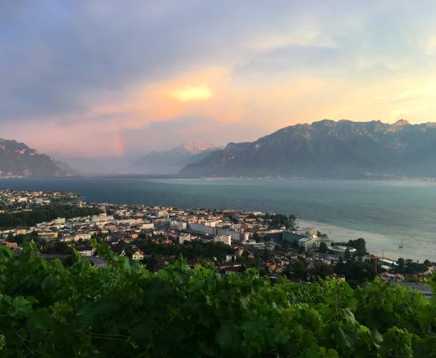 Swiss riviera and rainbow