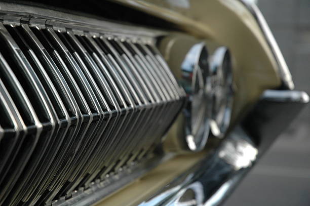 Close up of front Retro car grill on Marauder