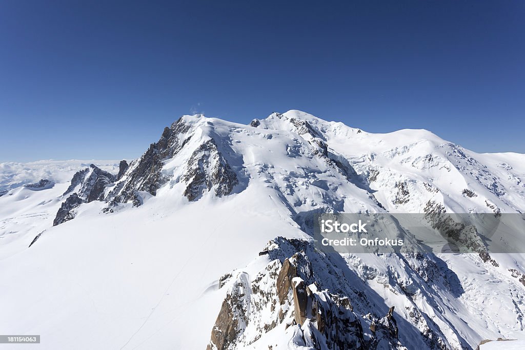 Mont Blanc Summit from Aiguille du Midi, Chamonix, France Mont Blanc summit, Chamonix, France Adventure Stock Photo