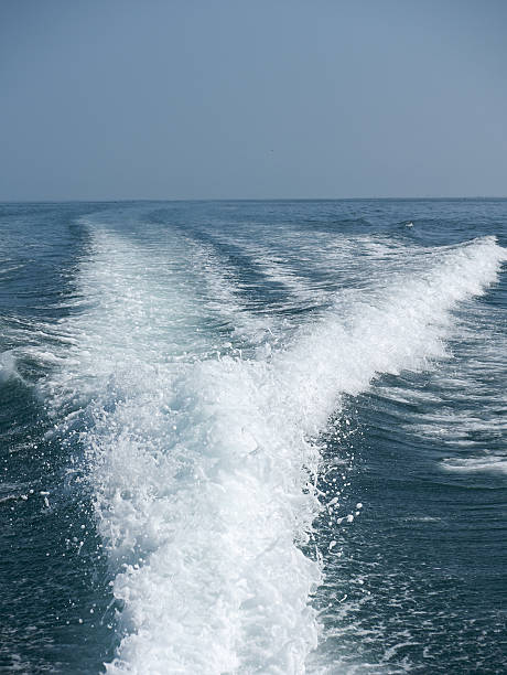 istock Wake of sea left by speedboat 181154604