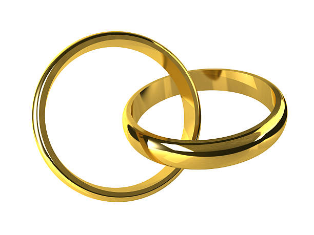 istock Golden wedding rings with clipping path 181155542
