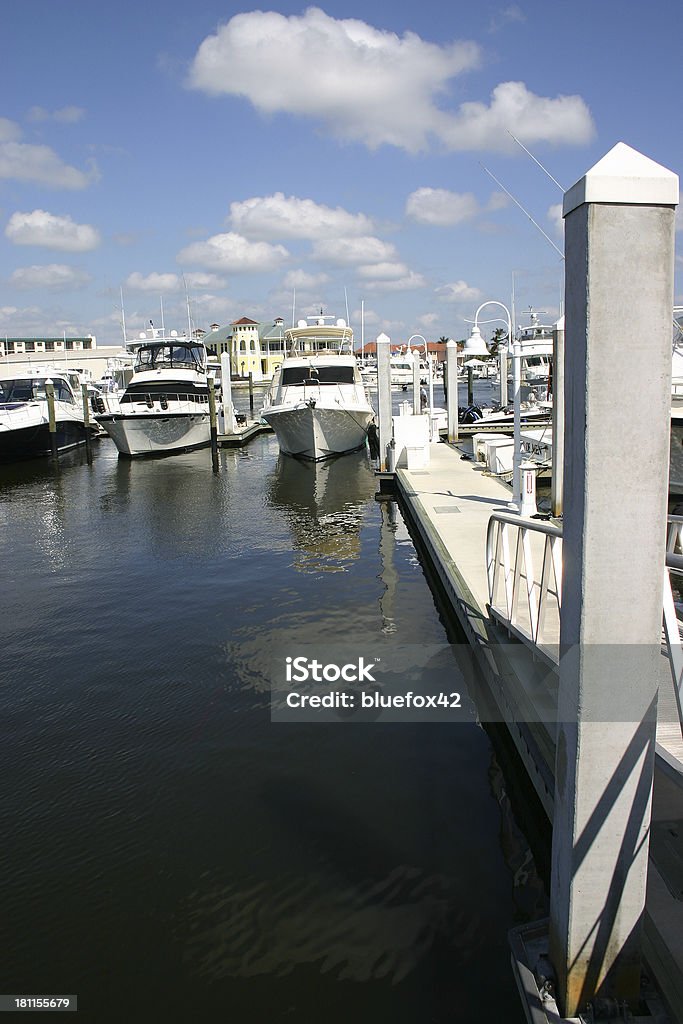 Boat Dock Naples Florida boat dock. Barge Stock Photo