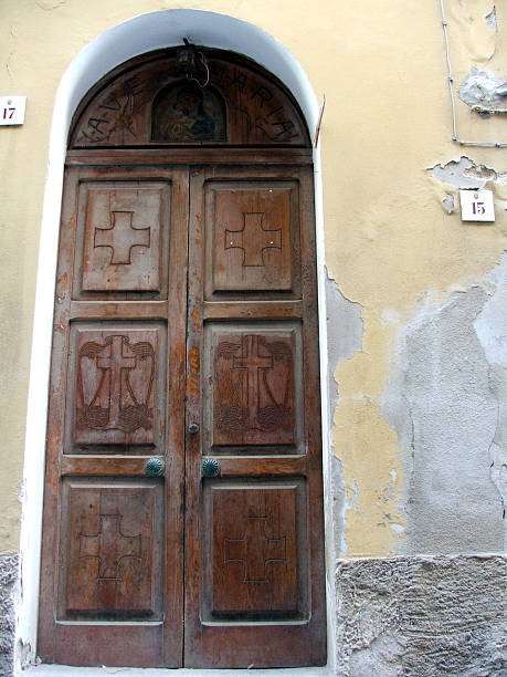 Porta de Castanho - fotografia de stock