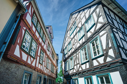 historic facades in historic center of Wetzlar, Hessen-Germany