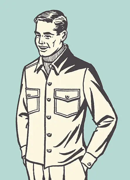 Vector illustration of Man With Hands in Pockets