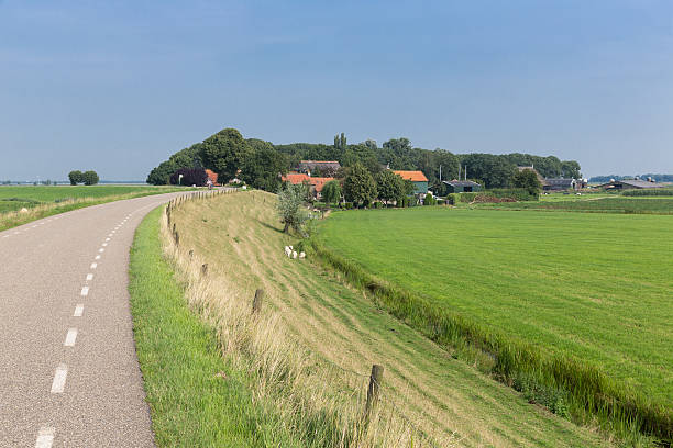 istock Dutch countryside with inland dike and meadows 181159505
