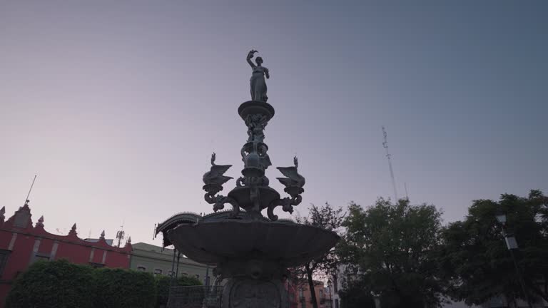 Jardín Zenea Garden and Templo de San Francisco de Asís Catholic church Santiago de Querétaro, Mexico