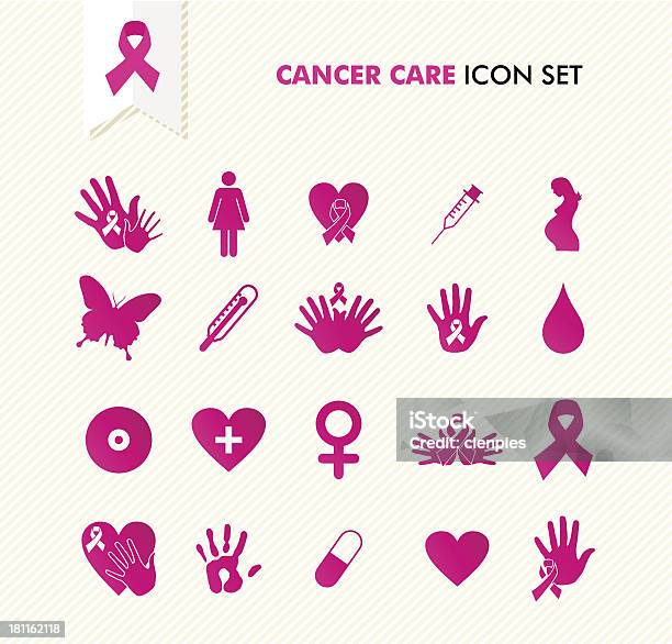 Рак Молочной Железы Осведомленности Ленты Помощи Текста Icons Set — стоковая векторная графика и другие изображения на тему Help - английское слово