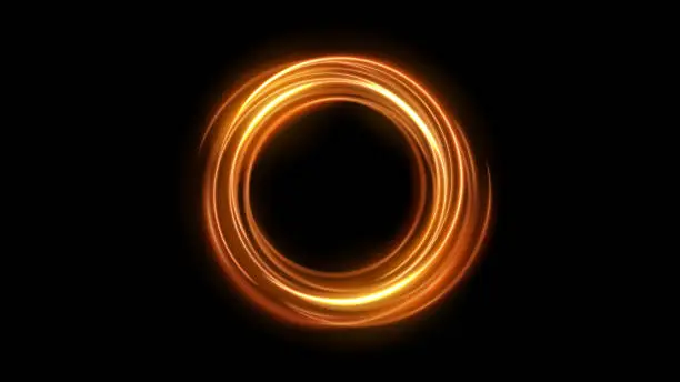 Vector illustration of Golden Glowing Circle, Elegant Light Ring