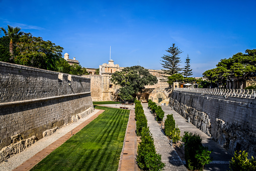 Park Moat Outside Mdina Old Town, Malta