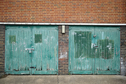Green Garage Doors in residential buildings