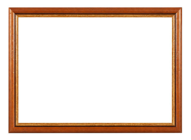 istock Empty wooden photo frame on white background 1811664758