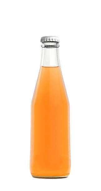 istock Orange juice drink in glass bottle 181166761
