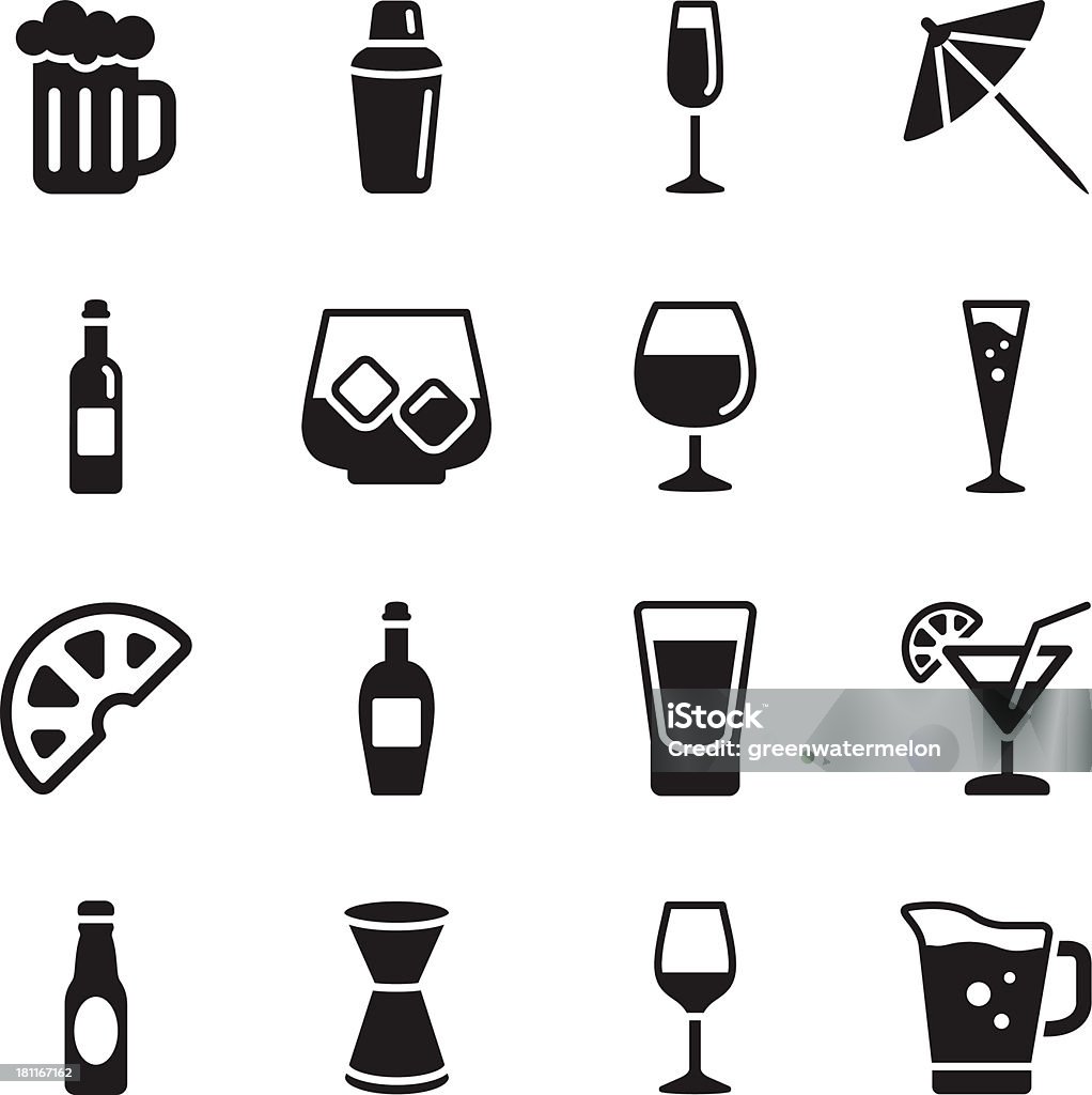 Alcohol Icons Vector File of Alcohol Icons related vector icons for your design or application. Icon Symbol stock vector