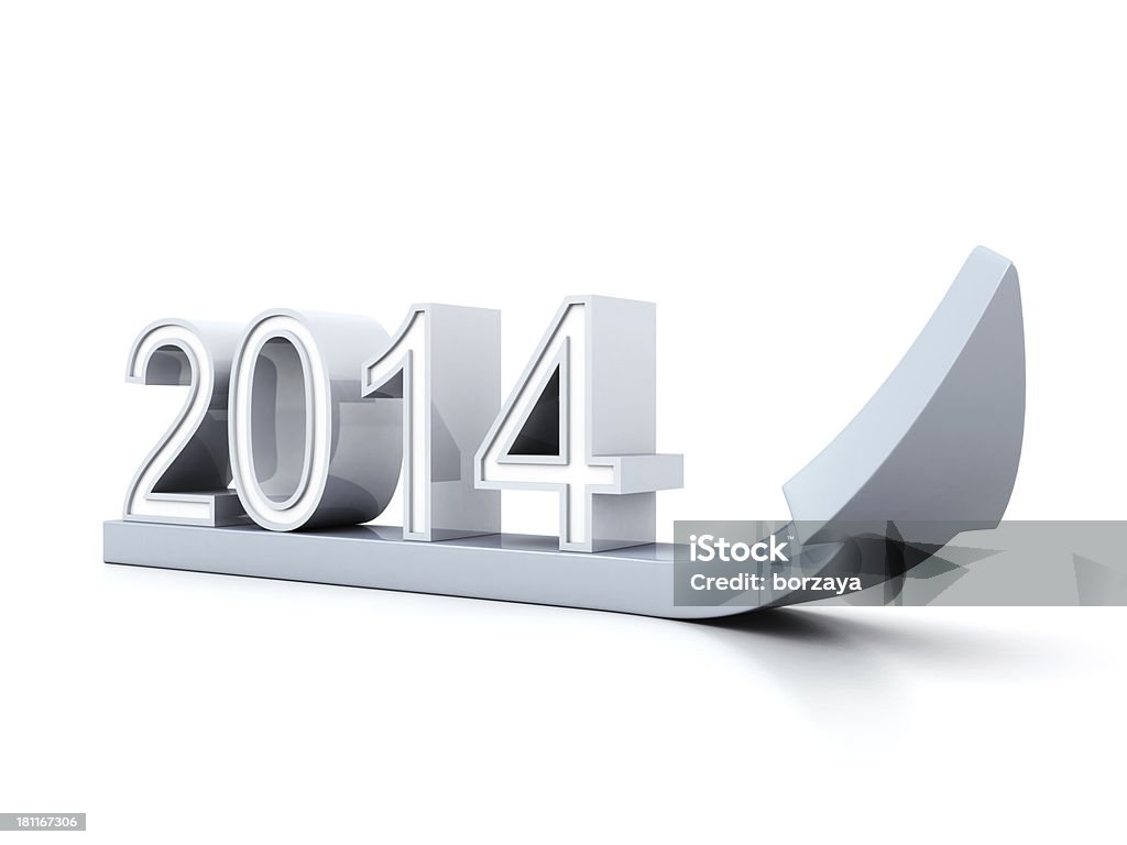 concept success 3D arrow with year 2014 numbers pointing up 2014 Stock Photo