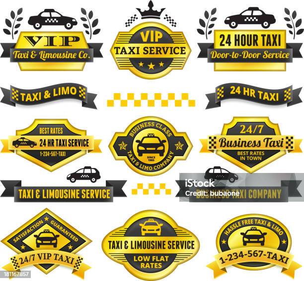 Taxi Et Limousine Ensemble De Badge Or Noir Vecteurs libres de droits et plus d'images vectorielles de Classification - Classification, Garage automobile, Insigne