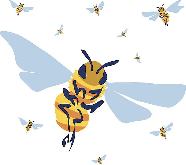 Vector illustration of Bees