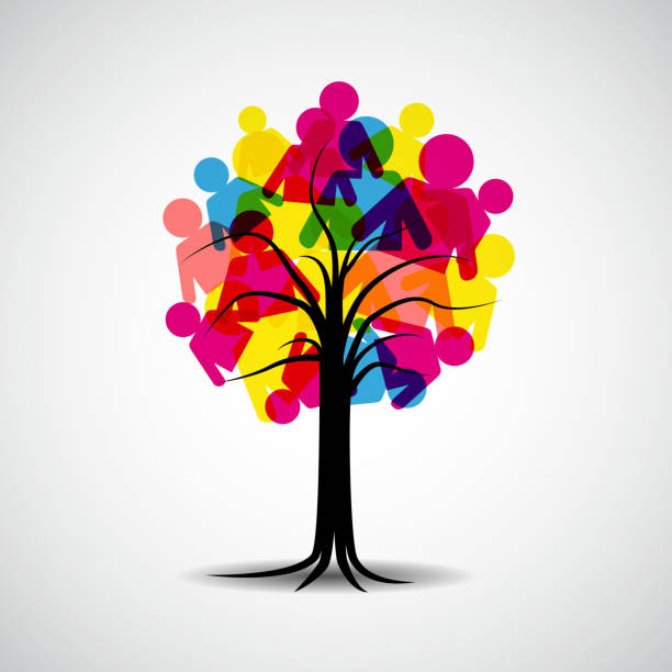 istock Global men Family human shapes conceptual tree 181168258