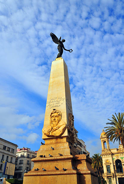 Oran, Algeria: Sidi Brahim battle monument Oran, Algeria / Algérie: Sidi Brahim monument, battle where Captain Dutertre and his 432 soldiers fought until death the 10,000 men of Abdelkader - obelisk with angel - photo by M.Torres  oran algeria photos stock pictures, royalty-free photos & images