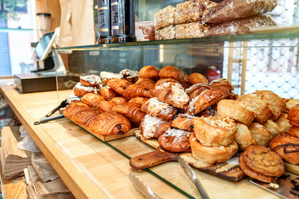 istock Assorted Freshly Baked Pastries in Artisan Bakery Display 1811686801