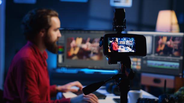 istock Professional camera equipment used by videographer in creative studio 1811697853