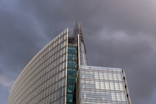 London, UK - August 26, 2023: Regus - London, London Bridge - The News Building. View against sky