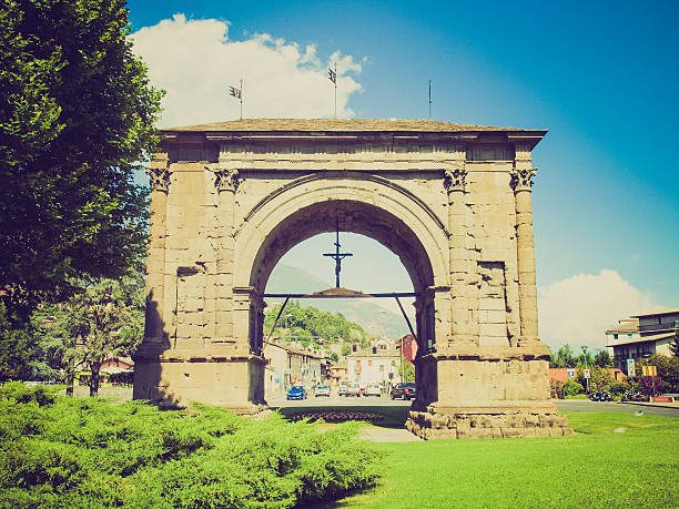 istock Retro look Arch of August Aosta 181171303