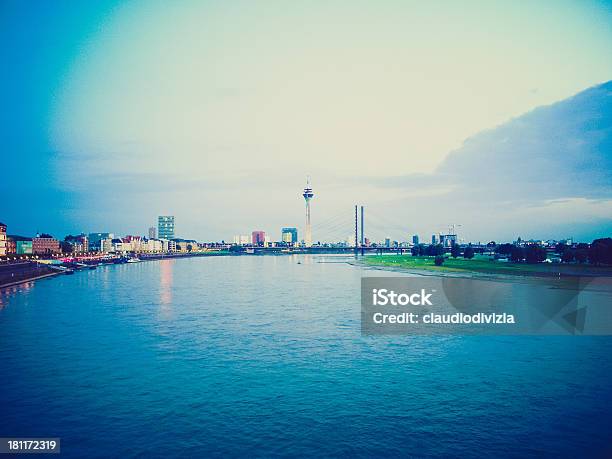 Retro Look Duesseldorf Germany Stock Photo - Download Image Now - Capital Cities, Düsseldorf, Germany