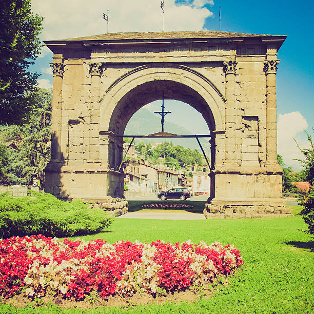 istock Retro look Arch of August Aosta 181174433