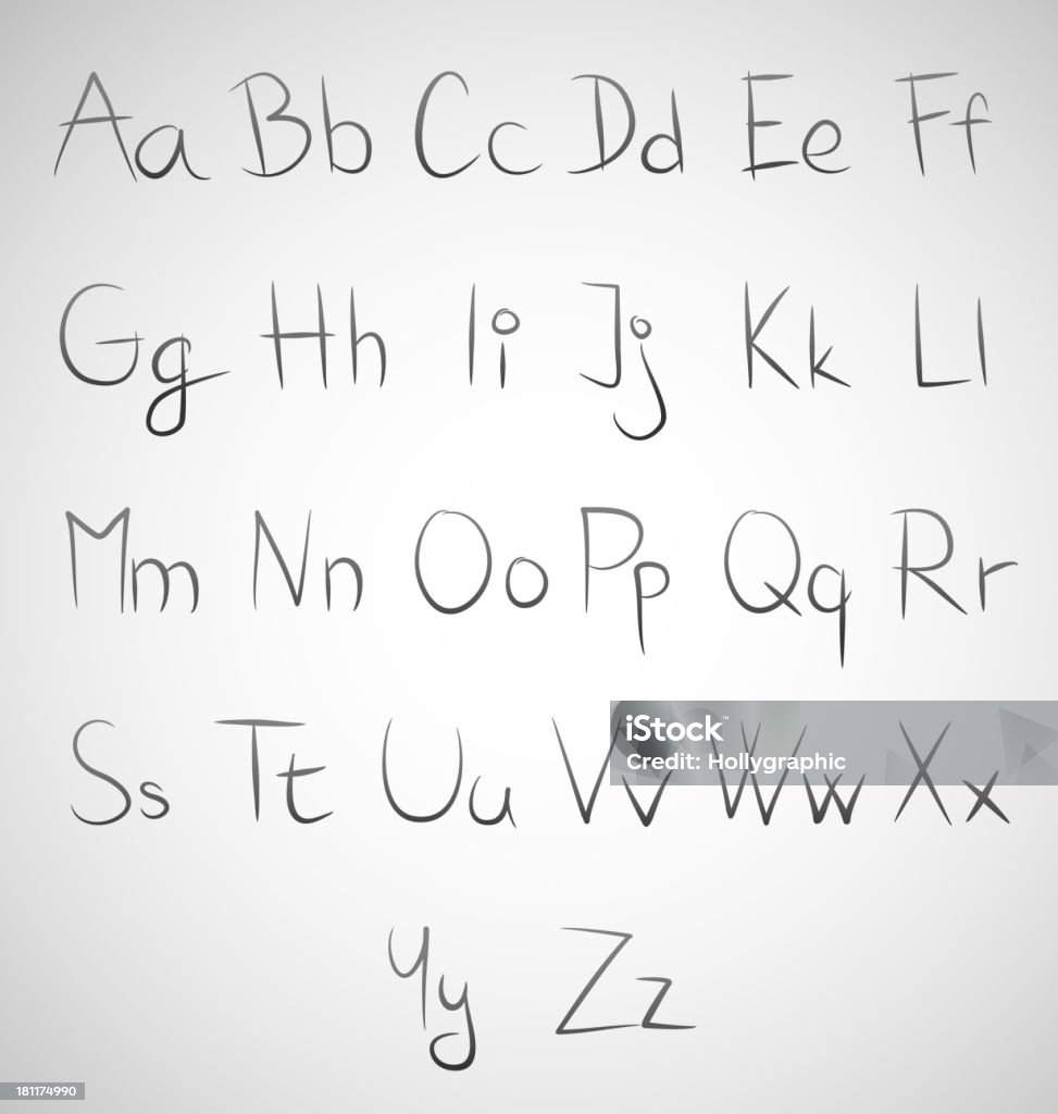 Hand Draft Font Set Of Hand Draw Fonts Stock Illustration - Download Image Now - Text ...