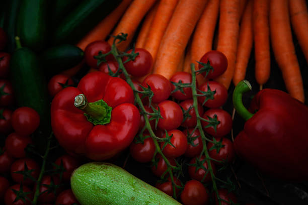 istock Fresh farmers market vegetable from above 181177797