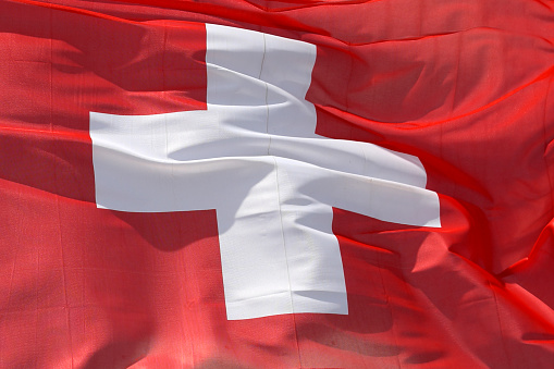 Switzerland flag waving