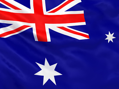 Australian flag waving