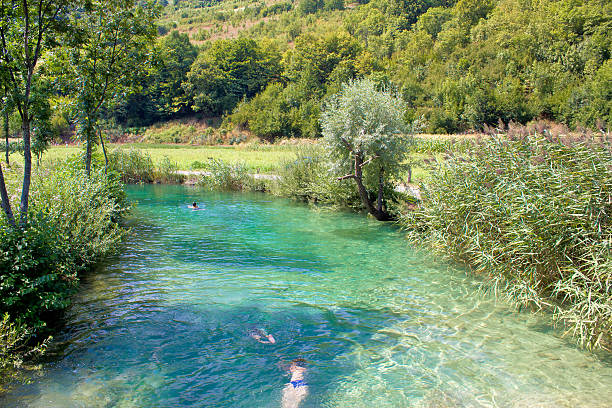 Beautiful waterfall at Plitvice , Croatia