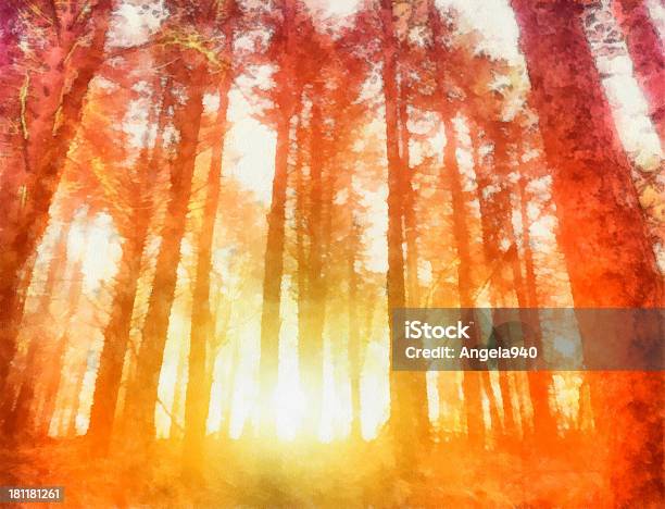 Dawning In Beautiful Wild Forest Stock Photo - Download Image Now - Art, Art And Craft, Artist