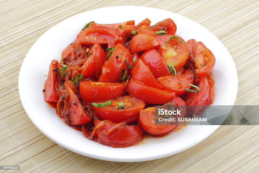 Tomate, stir fry. - Foto de stock de Aderezo libre de derechos