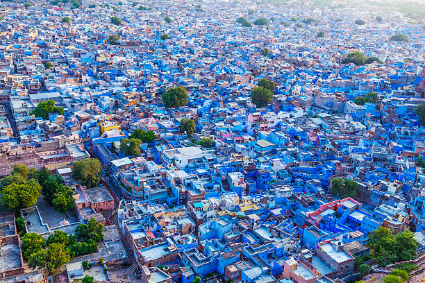 jodhpur le «blue ville de l'état du rajasthan - mehrangarh photos et images de collection