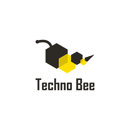 Black And Yellow Modern Bee Stock Illustration - Download Image Now