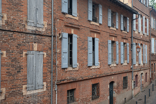 Architecture of old houses in the town of Albi in the south of France